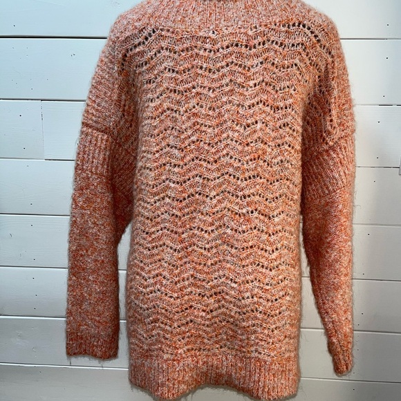 ❣️TRACY REESE Anthropologie - Orange Textured Turtleneck Sweater - Size S - Picture 5 of 9